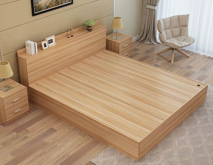 giường gỗ melatine